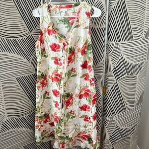 J Jill Linen Floral Print Dress